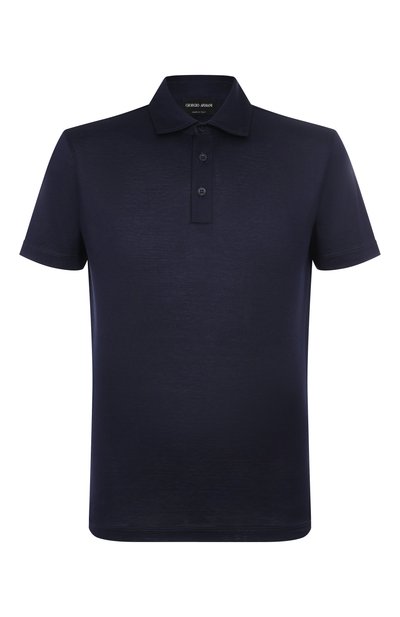 Мужское поло из шелка и хлопка GIORGIO ARMANI, арт. 3KSF74/SJZHZ