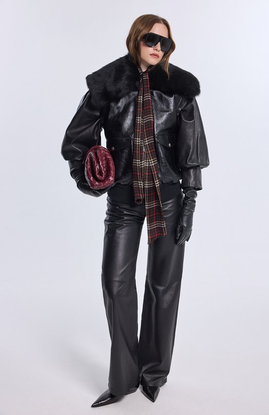 Шелковая блузка Saint Laurent 838125/Y3H84 Коричневый  838125/Y3H84 Фото 6