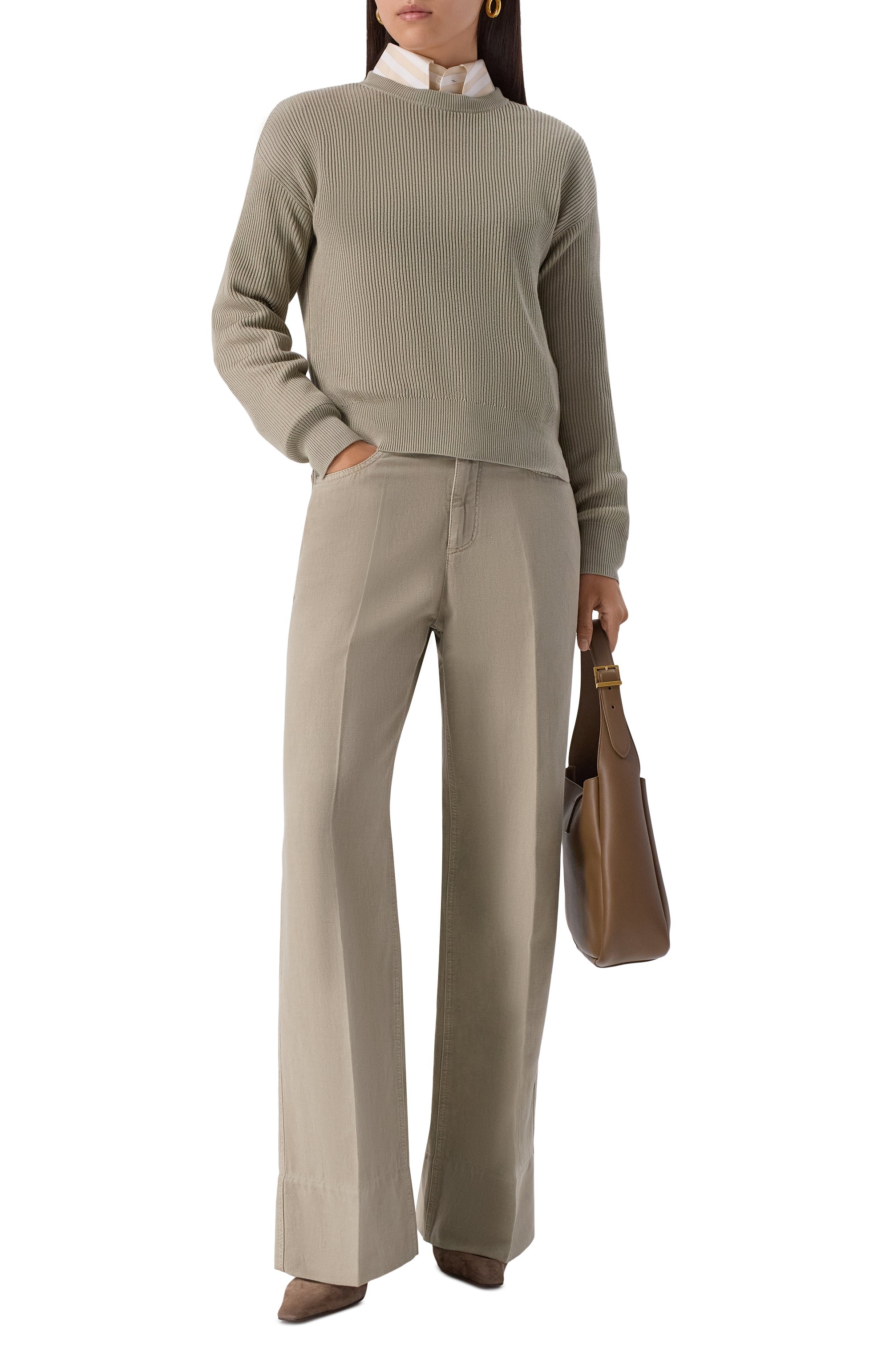 Брюки из хлопка и льна BRUNELLO CUCINELLI, арт. ML996P5992, фото 2