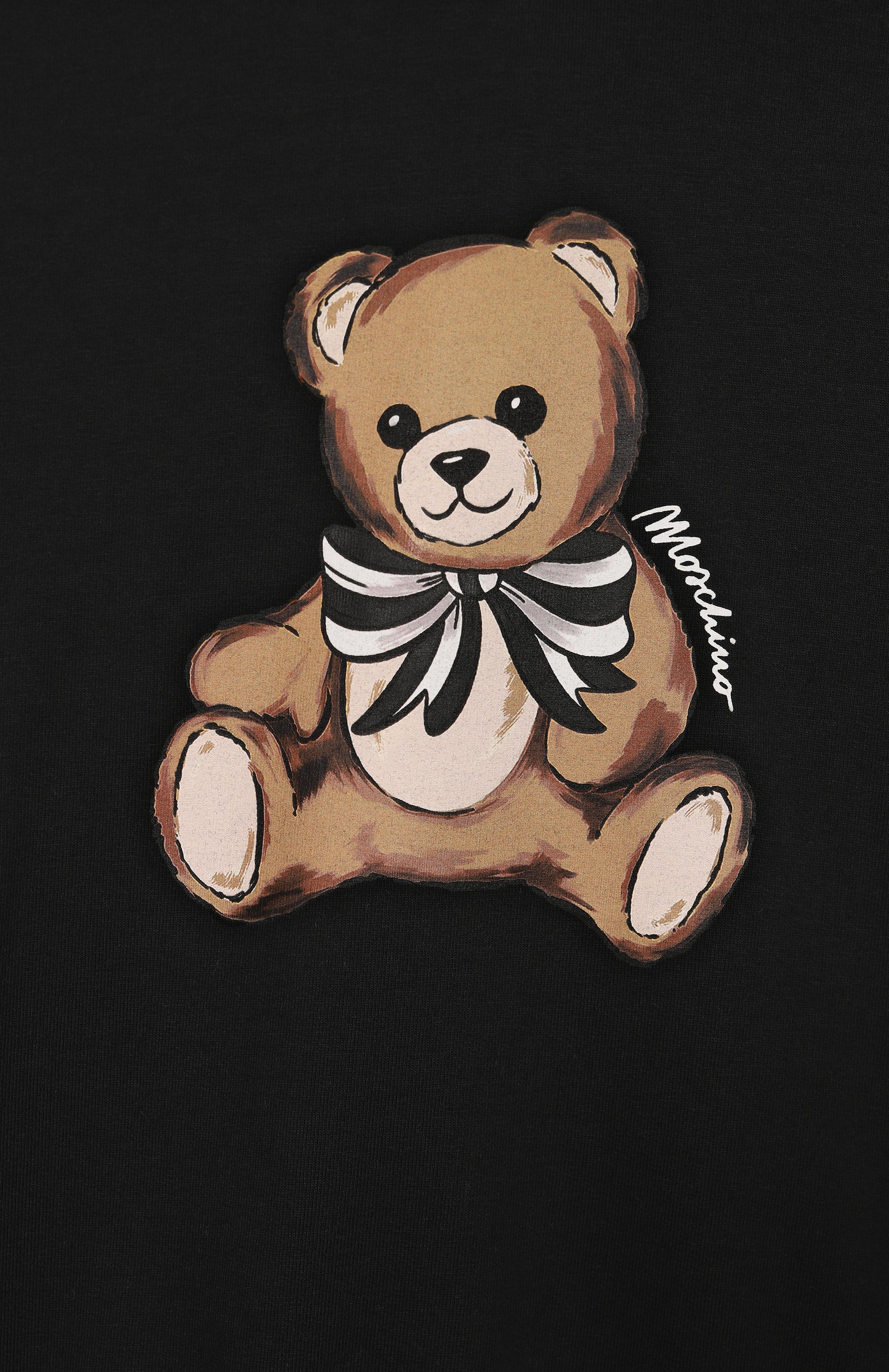 Хлопковое худи MOSCHINO черного цвета по цене 18600 руб., арт. HDF06J/LDA16/10-14, фото 3 Хлопковое худи MOSCHINO, арт. HDF06J/LDA16/10-14, фото 3