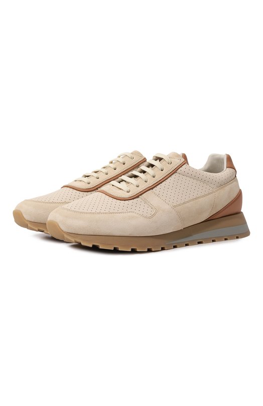 Кожаные кроссовки Olimpo Brunello Cucinelli MZUKVB2161 Бежевый MZUKVB2161
