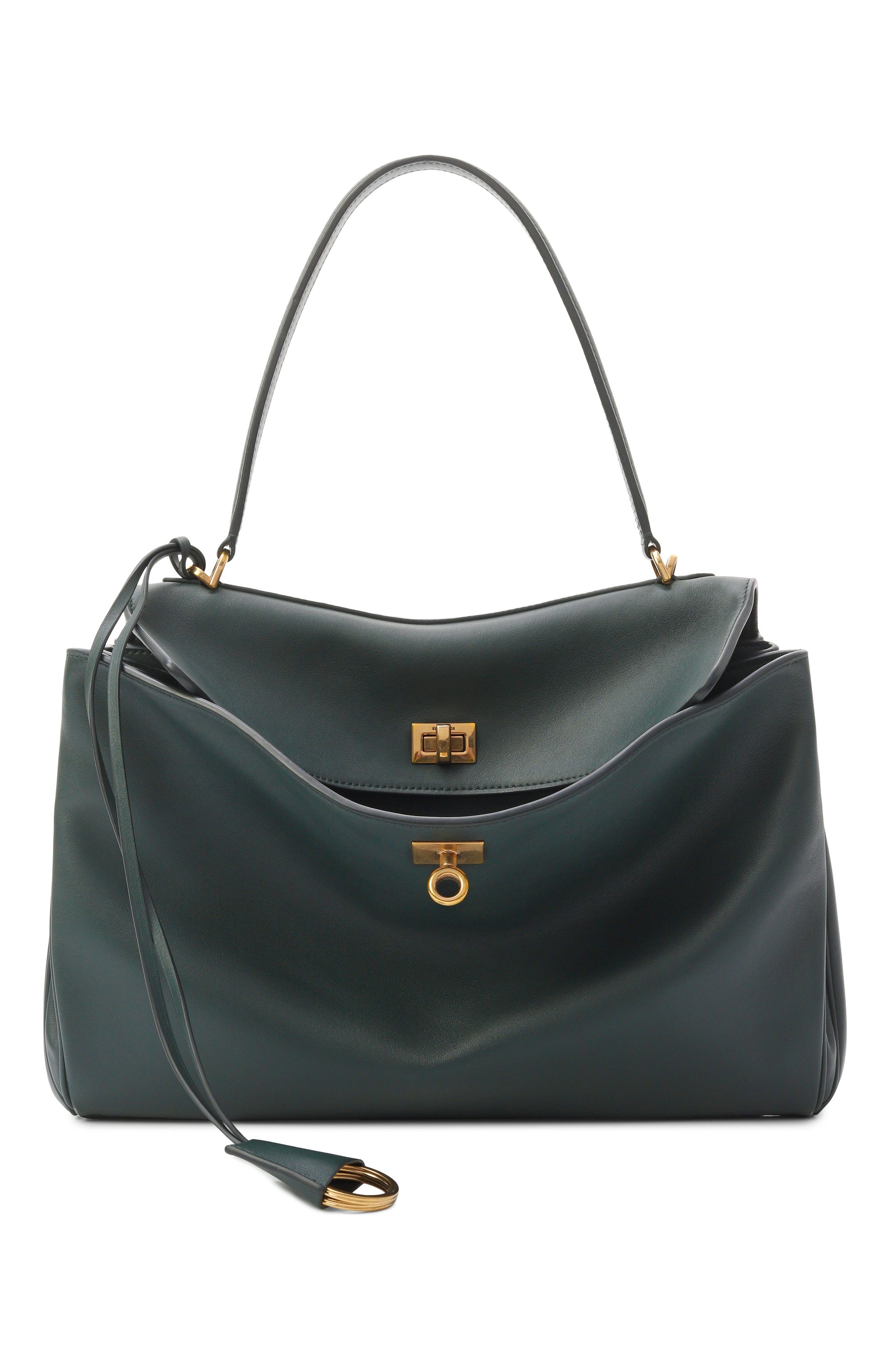 Сумка rodeo medium BALENCIAGA темно-зеленого цвета по цене 599500 руб., арт. 789772/2AA4V, фото 1 Сумка rodeo medium BALENCIAGA, арт. 789772/2AA4V, фото 1
