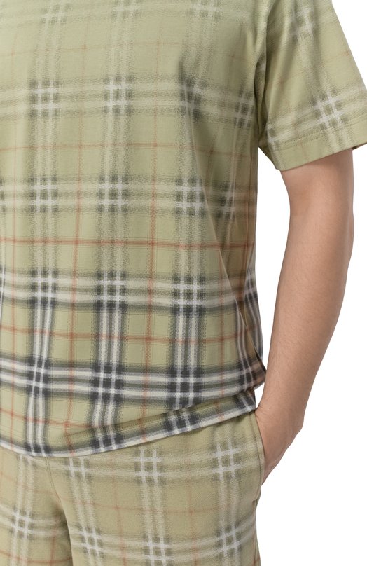 Хлопковая футболка Burberry 8119023 Зелёный  8119023 Фото 5
