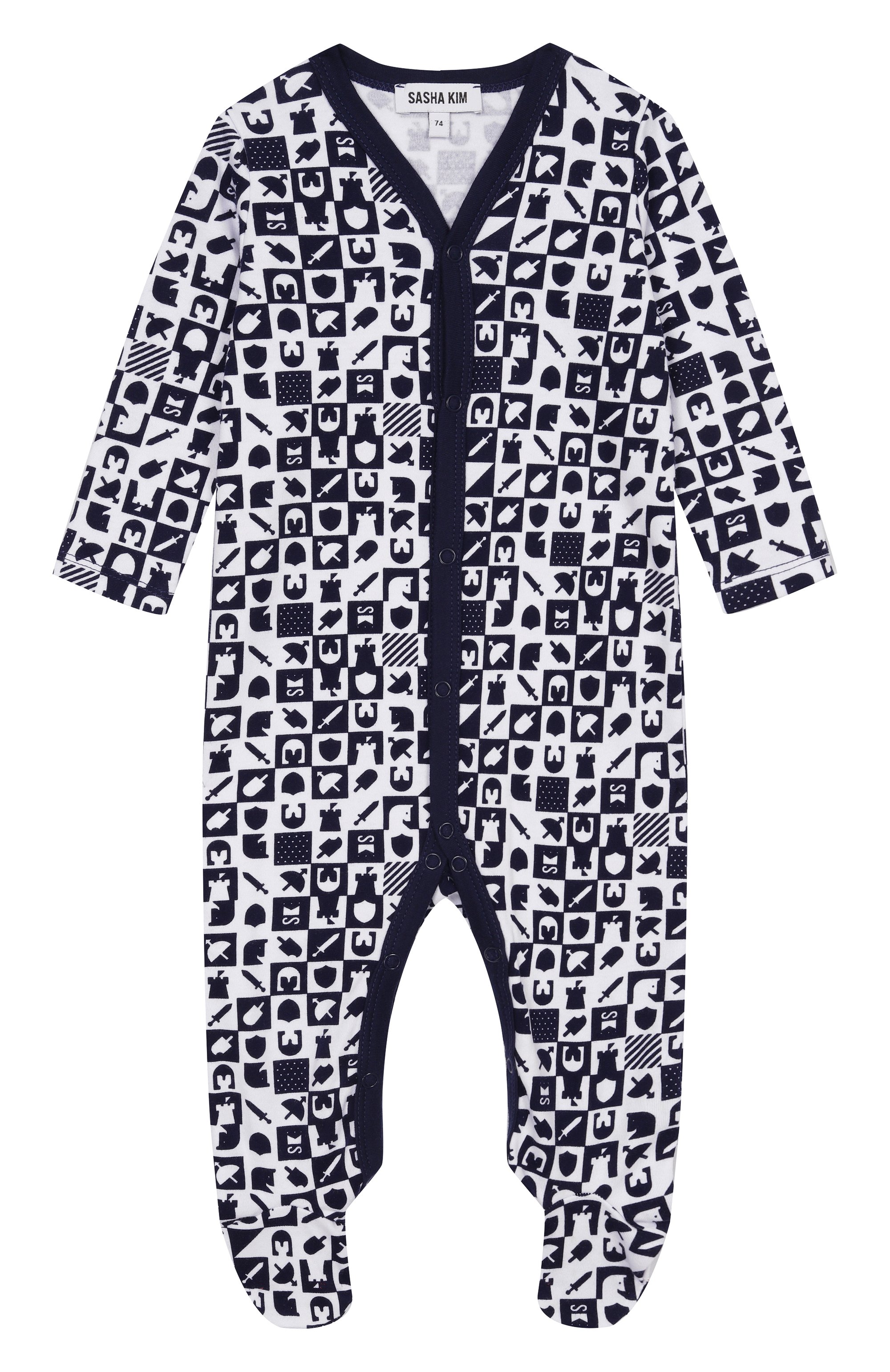 Комплект из боди и комбинезона SASHA KIM темно-синего цвета по цене 4000 руб., арт. SK-00000968, фото 4 Комплект из боди и комбинезона SASHA KIM, арт. SK-00000968, фото 4