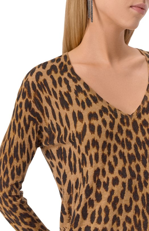 Кашемировый пуловер Zadig and Voltaire KWSW02839 Леопардовый  KWSW02839 Фото 5