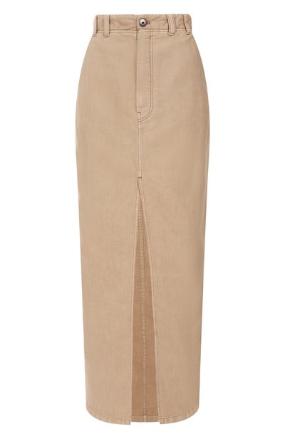 Женская юбка из хлопка и льна BRUNELLO CUCINELLI, арт. ML996G3822