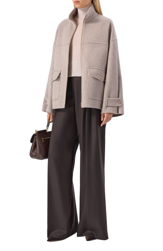 Полупальто из шерсти и кашемира Agnona TH1015E/D1022E Серый  TH1015E/D1022E Фото 2