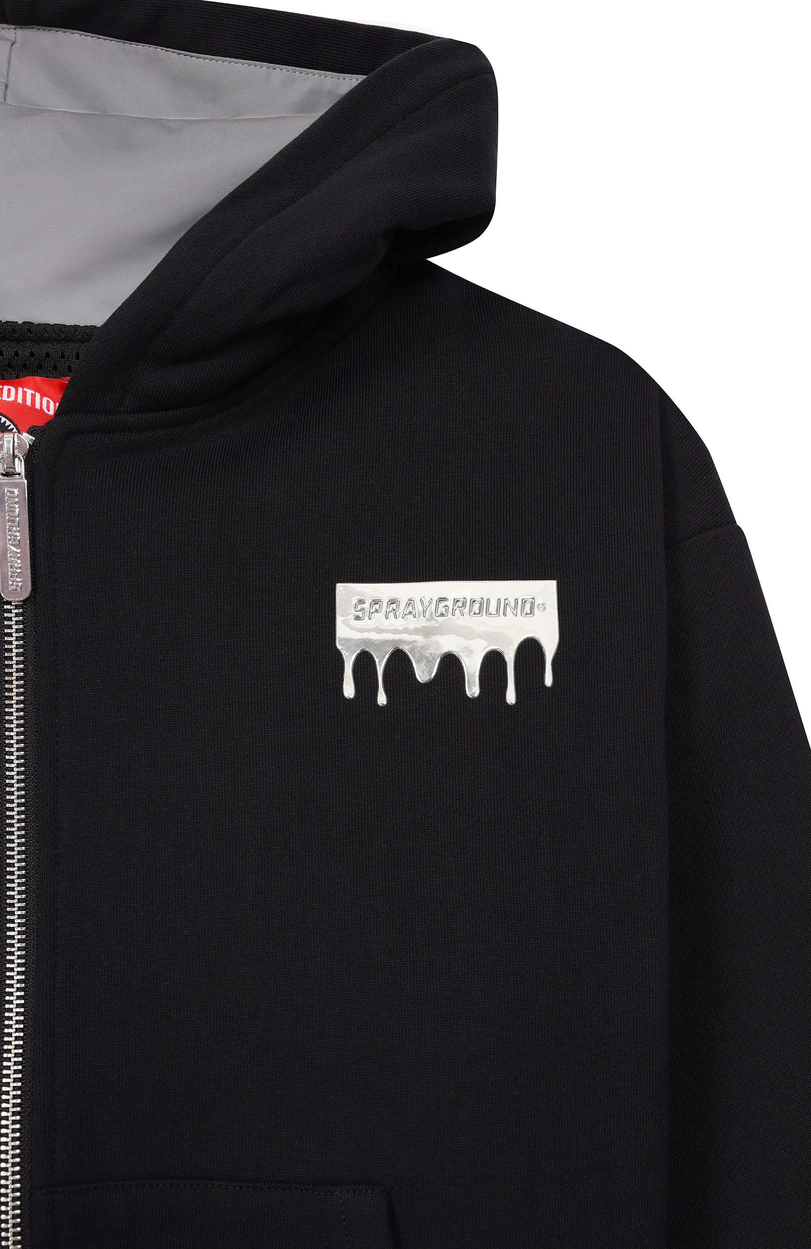 Хлопковая толстовка SPRAYGROUND, арт. SPY1576GBLK/SILVER DRIP SM00TH PERFECT FULL-ZIP H0, фото 3