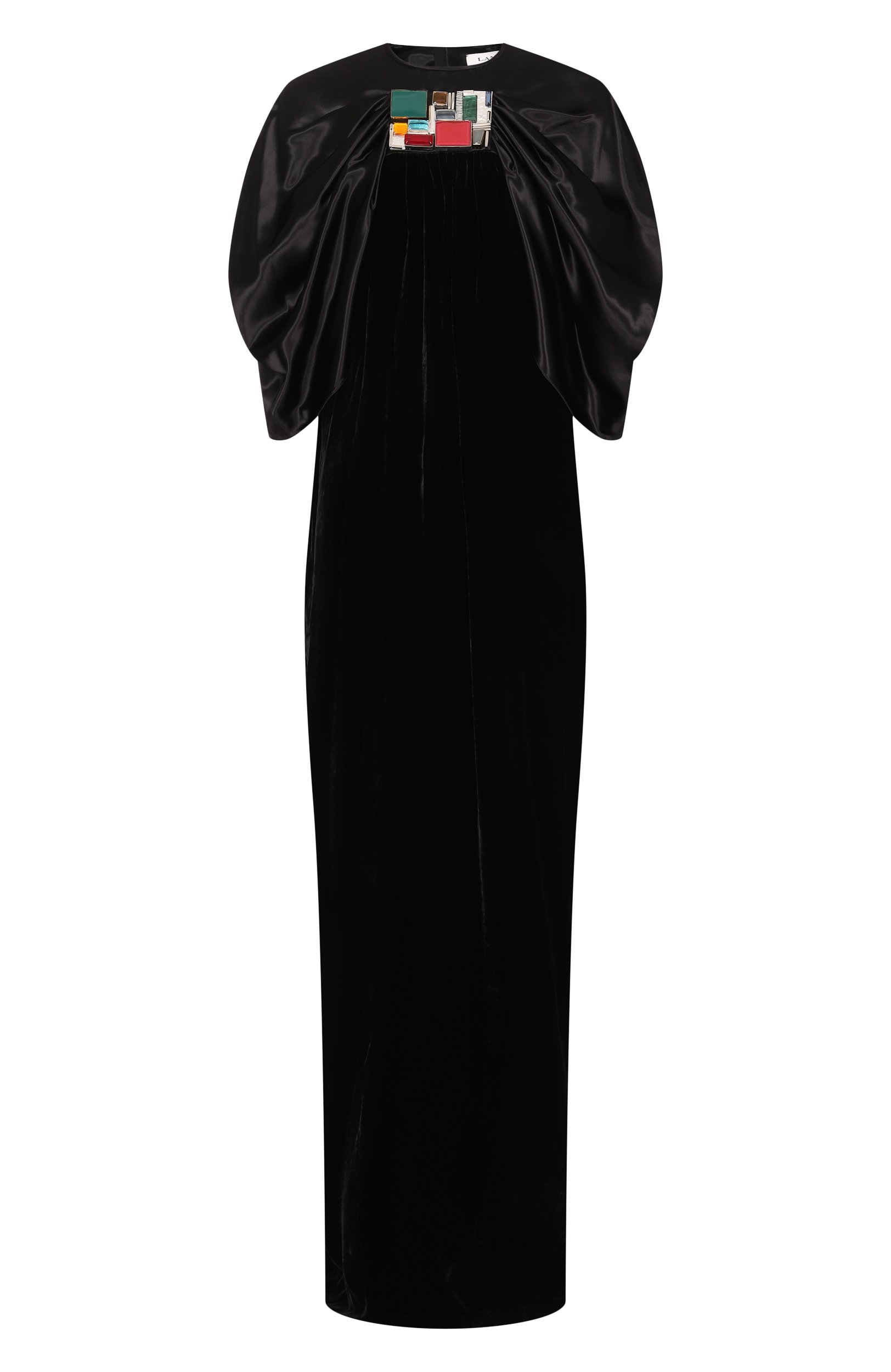 Бархатное платье LANVIN черного цвета по цене 530500 руб., арт. RW-DR9021-6391-A26, фото 1 Бархатное платье LANVIN, арт. RW-DR9021-6391-A26, фото 1