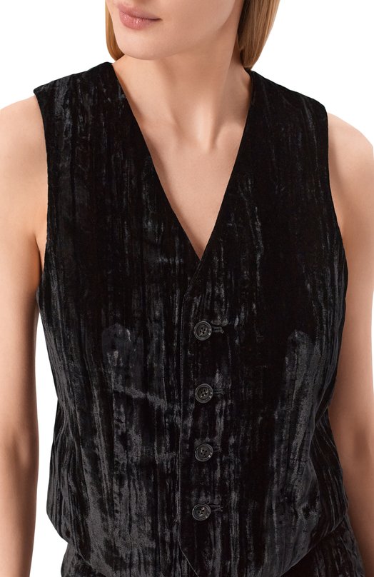 Бархатный жилет Ann Demeulemeester B0013555/FA710 Чёрный  B0013555/FA710 Фото 5