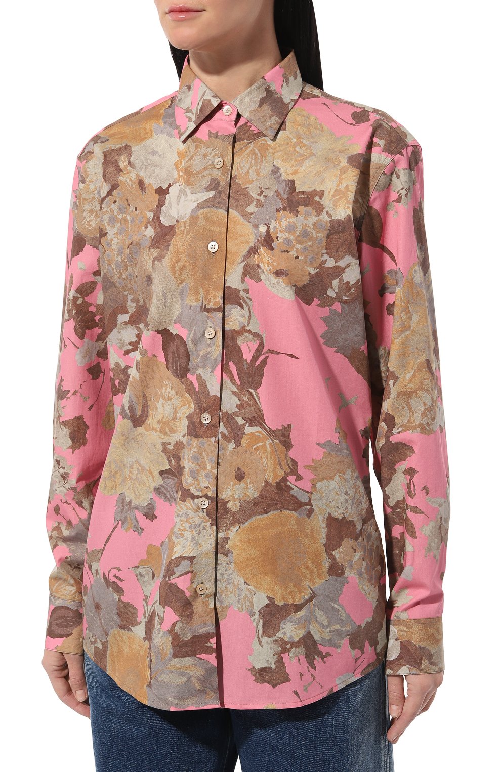 Хлопковая рубашка DRIES VAN NOTEN розового цвета по цене 48950 руб., арт. 232-010702-7100, фото 3 Хлопковая рубашка DRIES VAN NOTEN, арт. 232-010702-7100, фото 3