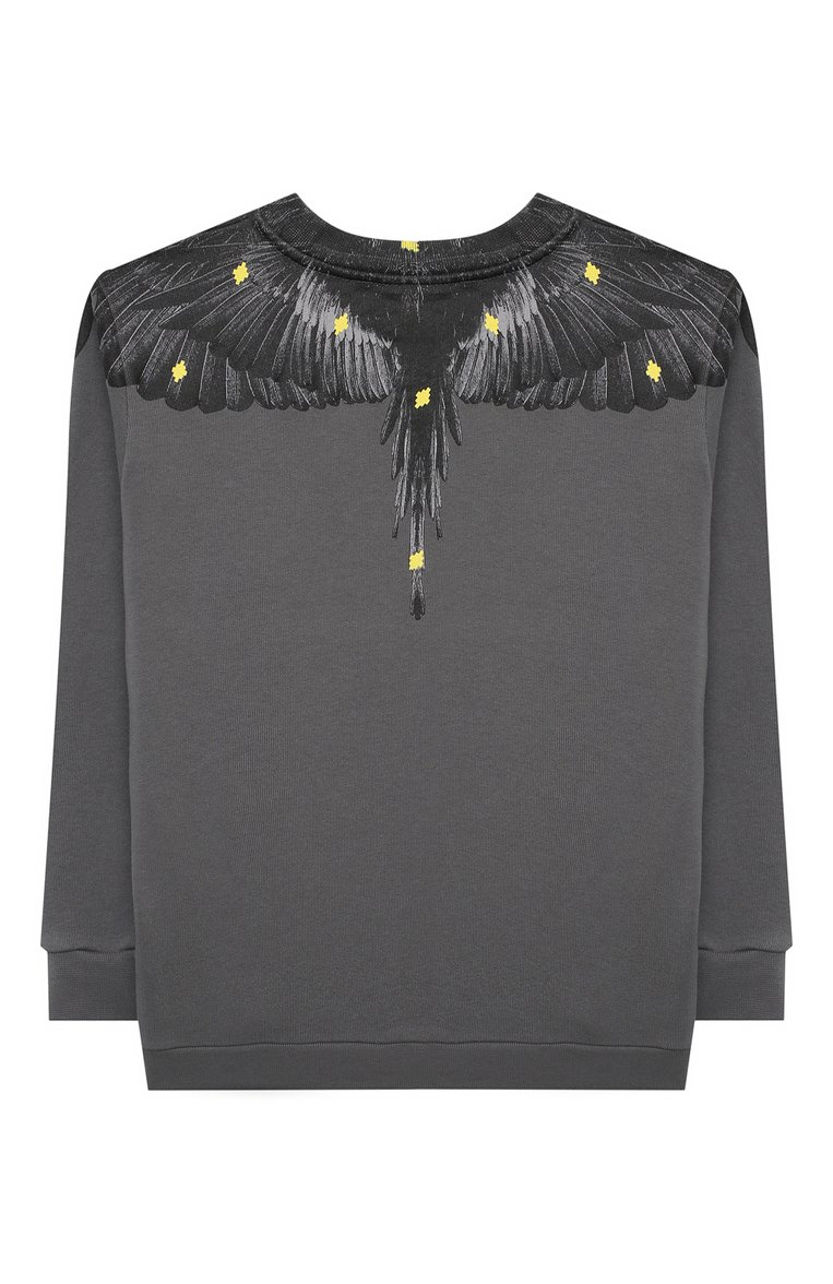 Детский хлопковый свит�шот MARCELO BURLON KIDS OF MILAN темно-серого цвета, арт. 21E/B/MB/2011/0020/2-6Y | Фото 2 (Мальчики Кросс-КТ: Толстовка-одежда, Свитшот-одежда; Материал внешний: Хлопок; Рукава: Длинные; Региональные ограничения белый список (Axapta Mercury): RU; Драгоценные камни: Проставлено; Материал сплава: Проставлено; Ростовка одежда: 6 лет | 116 см)