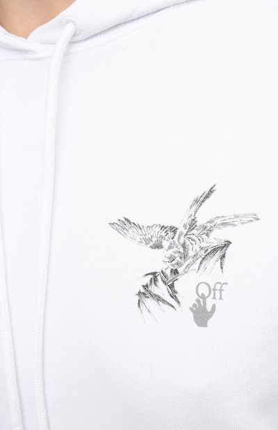 Хлопковое худи OFF-WHITE белого цвета по цене 58050 руб., арт. 0WBB035F20JER0050109, фото 5 Хлопковое худи OFF-WHITE, арт. 0WBB035F20JER0050109, фото 5