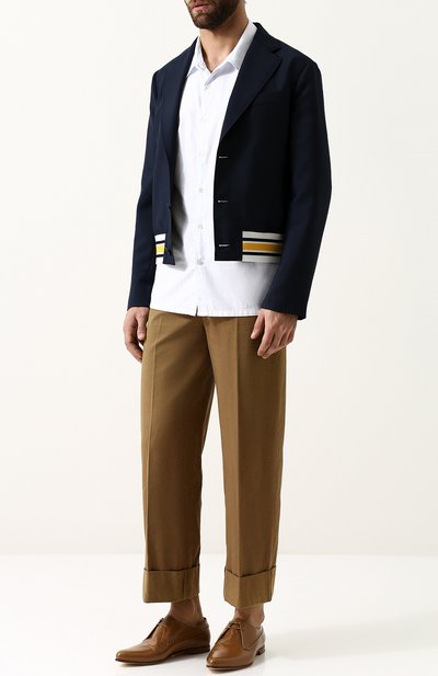 Укороченный пиджак LOEWE темно-синего цвета по цене 99150 руб., арт. H2188061PA, фото 2 Укороченный пиджак LOEWE, арт. H2188061PA, фото 2