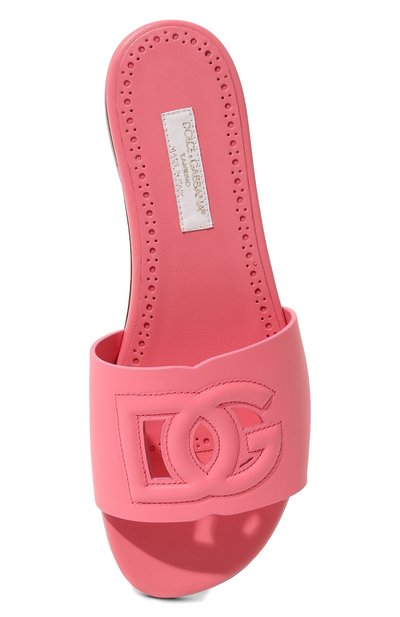Кожаные шлепанцы DOLCE & GABBANA розового цвета по цене 37600 руб., арт. D11032/A1735/29-36, фото 4 Кожаные шлепанцы DOLCE & GABBANA, арт. D11032/A1735/29-36, фото 4