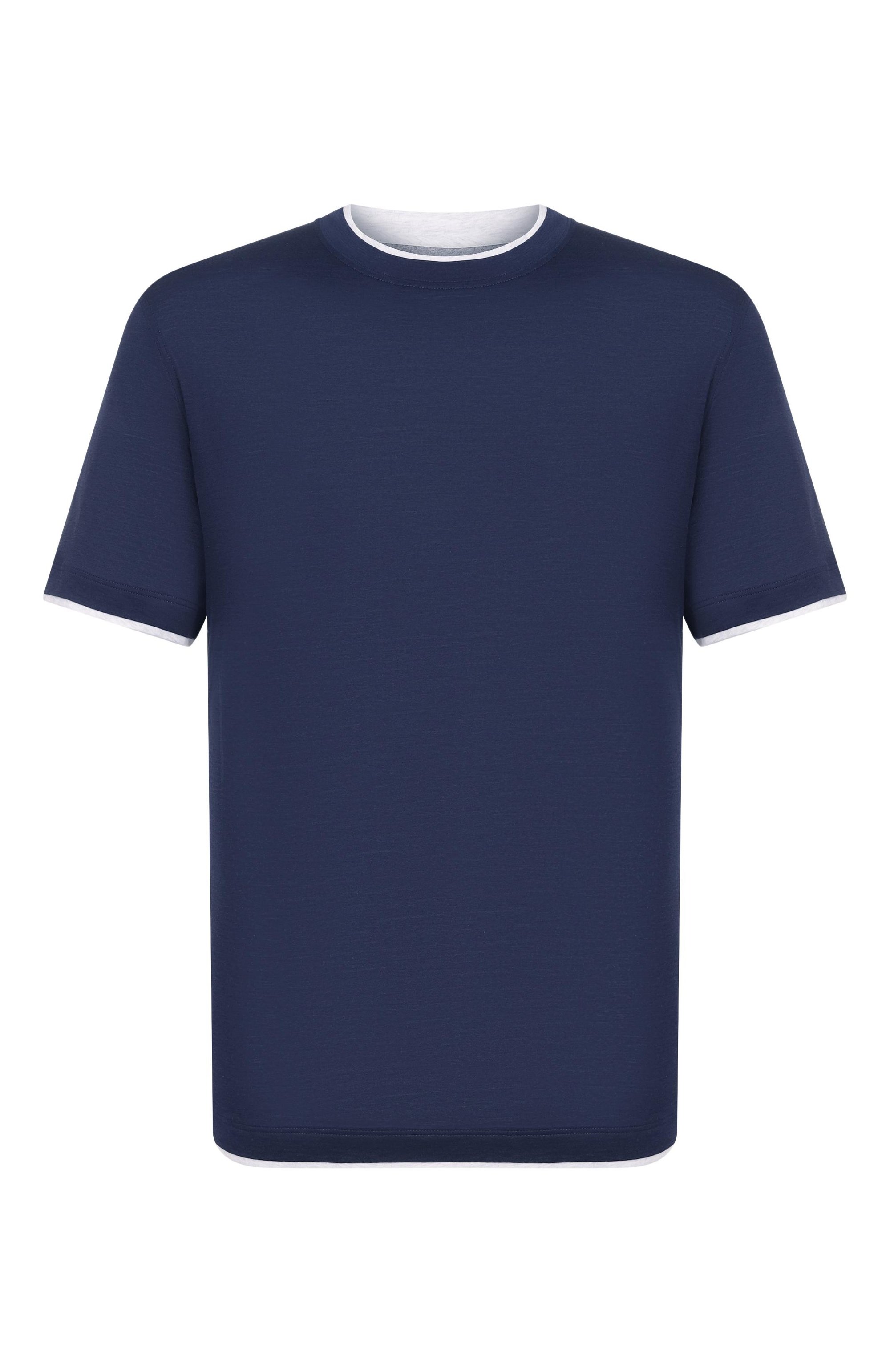 Футболка из шелка и хлопка BRUNELLO CUCINELLI, арт. MD8217427W, фото 1