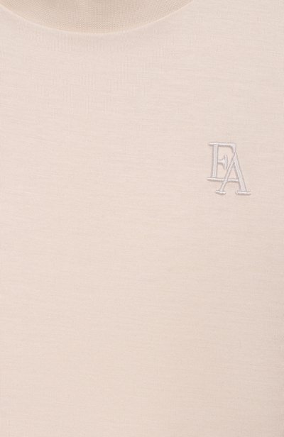 Футболка из лиоцелла и хлопка EMPORIO ARMANI кремового цвета по цене 8775 руб., арт. EB001644/AF10127, фото 3 Футболка из лиоцелла и хлопка EMPORIO ARMANI, арт. EB001644/AF10127, фото 3