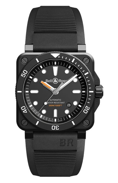 Мужские часы br 03-92 diver black matte BELL AND ROSS, арт. BR0392-D-BL-CE/SRB