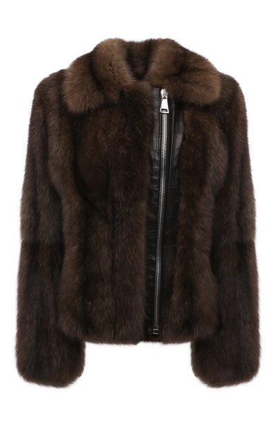 Шуба из меха соболя и отделкой из кожи крокодила JULIA DILUA, арт. 2022-0008, фото 1