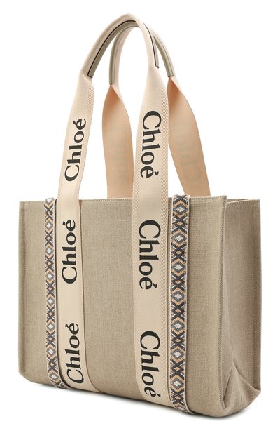 Сумка-тоут woody small CHLOÉ светло-зеленого цвета по цене 115500 руб., арт. CHC22SS383G42, фото 4 Сумка-тоут woody small CHLOÉ, арт. CHC22SS383G42, фото 4