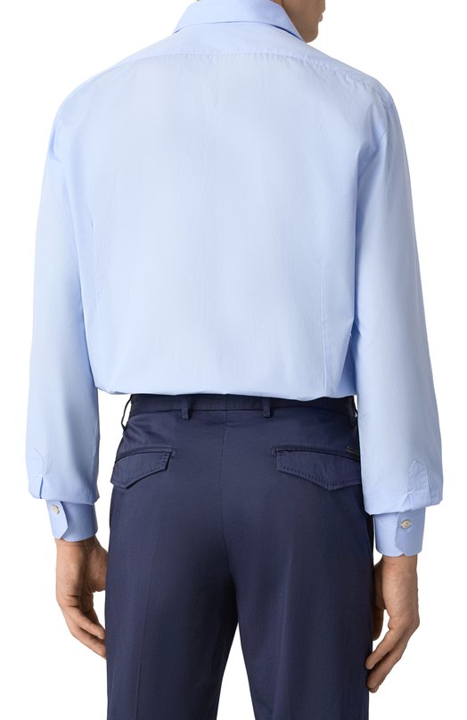 Хлопковая сорочка Kiton UCCH0910107 Голубой  UCCH0910107 Фото 4
