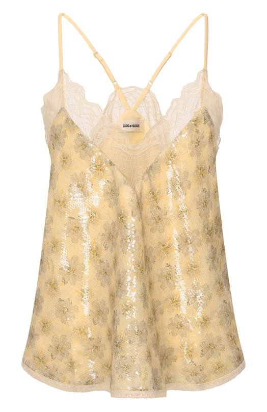 Топ с отделкой пайетками Zadig and Voltaire WWCR01323 Кремовый WWCR01323