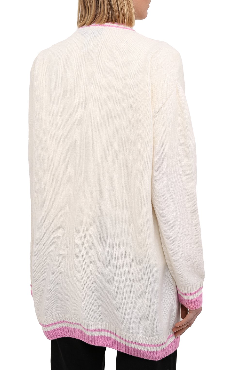 Кардиган из шерсти и кашемира MSGM белого цвета по цене 36950 руб., арт. 3041MDM111 217293, фото 4 Кардиган из шерсти и кашемира MSGM, арт. 3041MDM111 217293, фото 4