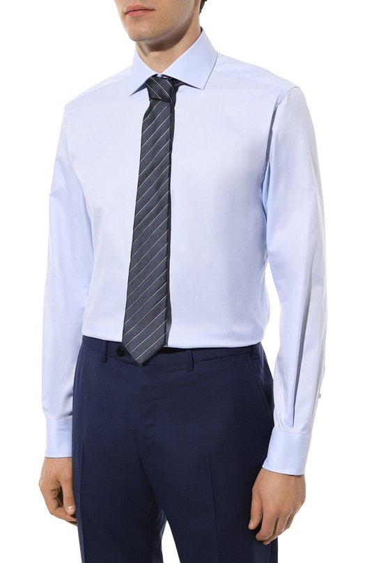 Хлопковая сорочка Corneliani 92P100-3811700 Голубой  92P100-3811700 Фото 3