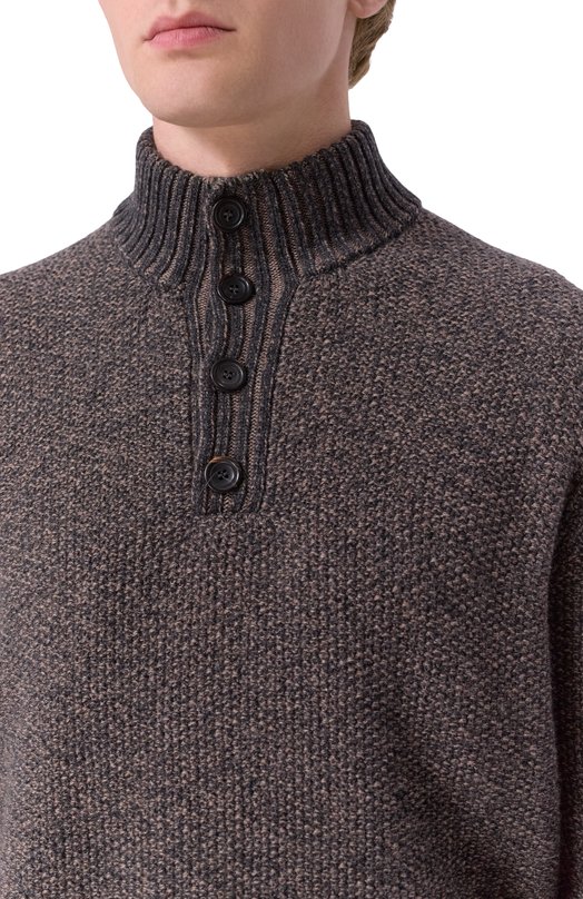 Свитер из шерсти и кашемира Andrea Campagna WU26N0470-07-FN0262 Коричневый  WU26N0470-07-FN0262 Фото 5