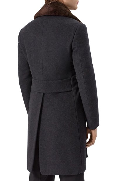 Кашемировое пальто с воротником из нутрии PRADA, арт. UC337D-1HM7-F0308-142, фото 4