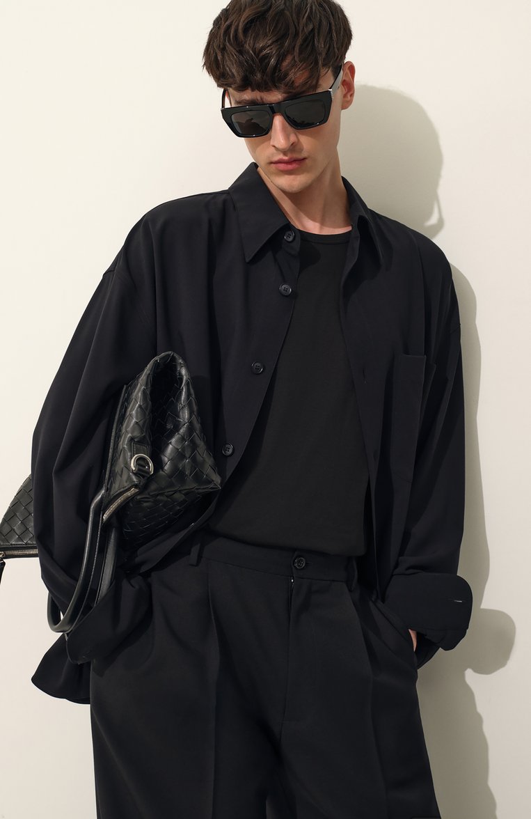 Женские солнцезащитные очки SAINT LAURENT черного цвета, арт. SL M131 001 | Фото 6 (Нос: Не проставлено; Региональные ограничения белый список (Axapta Mercury): Не проставлено; Материал: Пластик; Тип очков: С/з; Очки форма: Прямоугольные)