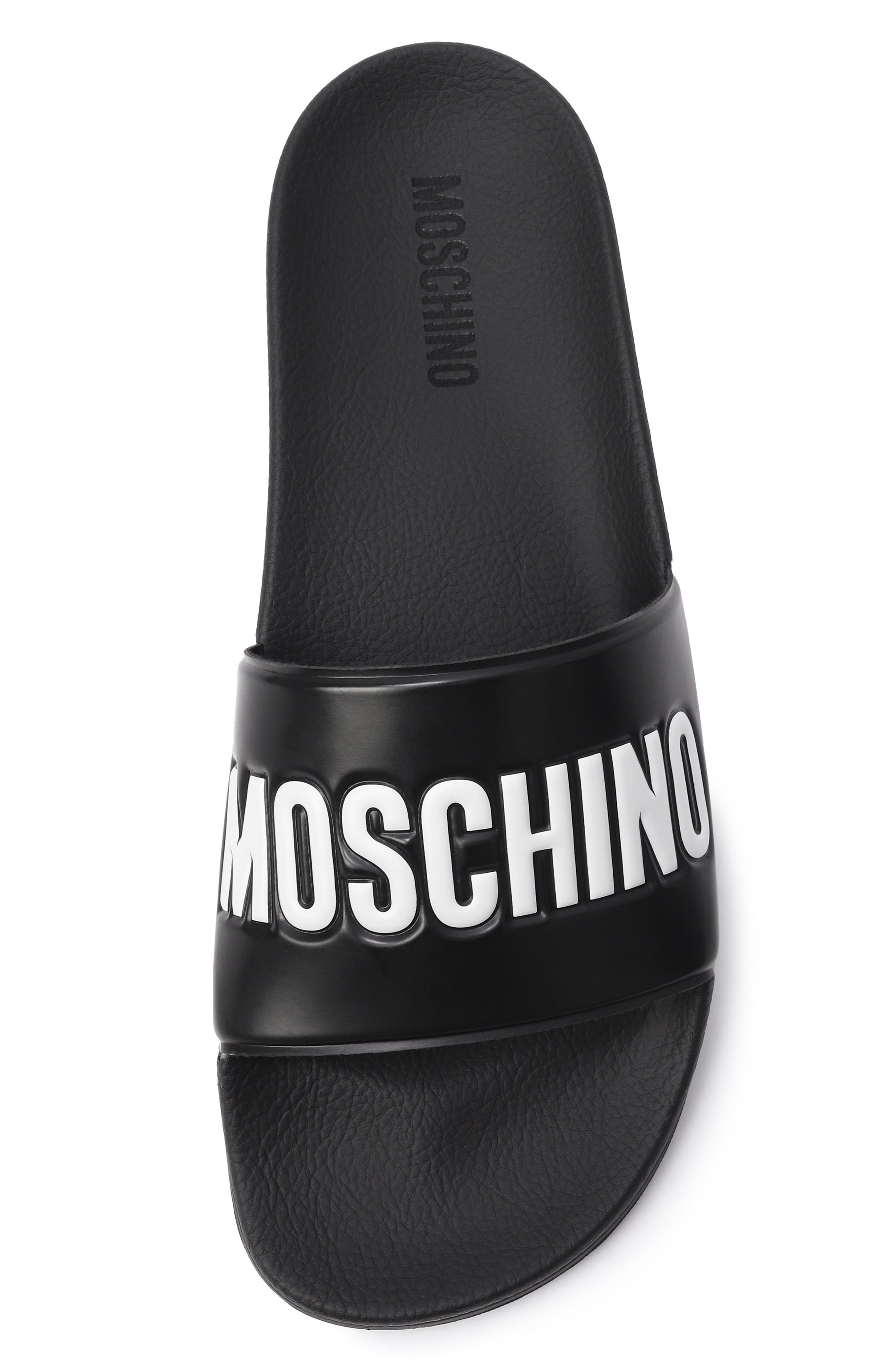 Шлепанцы MOSCHINO черного цвета по цене 17150 руб., арт. MB28022G00/G10, фото 5 Шлепанцы MOSCHINO, арт. MB28022G00/G10, фото 5
