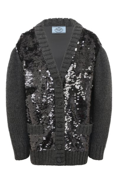 Женский кардиган из шерсти и кашемира PRADA, арт. P25I13-1Y6A-F0308-212