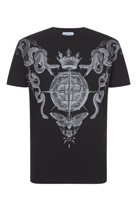 Хлопковая футболка Philipp Plein SAFC MTK8822 PJY002N Чёрный SAFC MTK8822 PJY002N