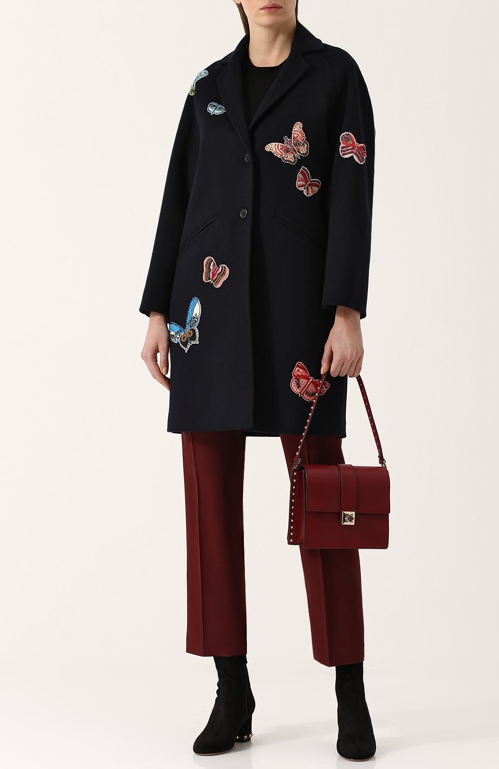Пальто из смеси шерсти и кашемира с отделкой в виде бабочек VALENTINO, арт. PB3CA2C5/15E, фото 2