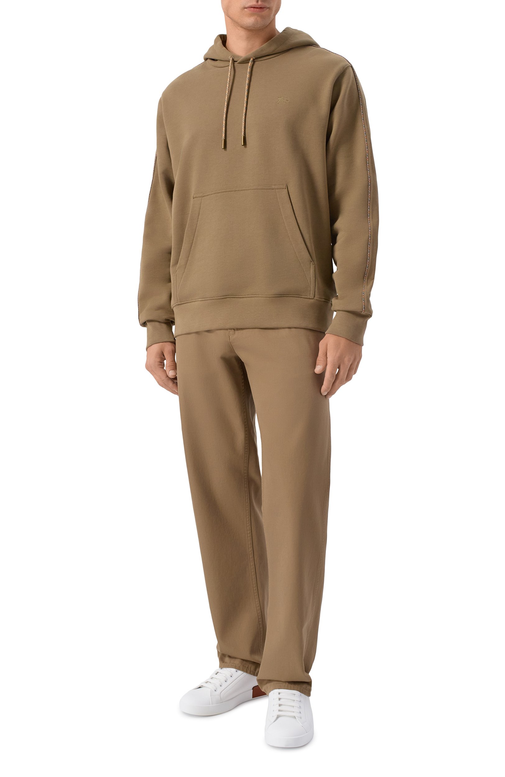 Хлопковое худи BURBERRY темно-бежевого цвета по цене 96250 руб., арт. 8127603, фото 2 Хлопковое худи BURBERRY, арт. 8127603, фото 2