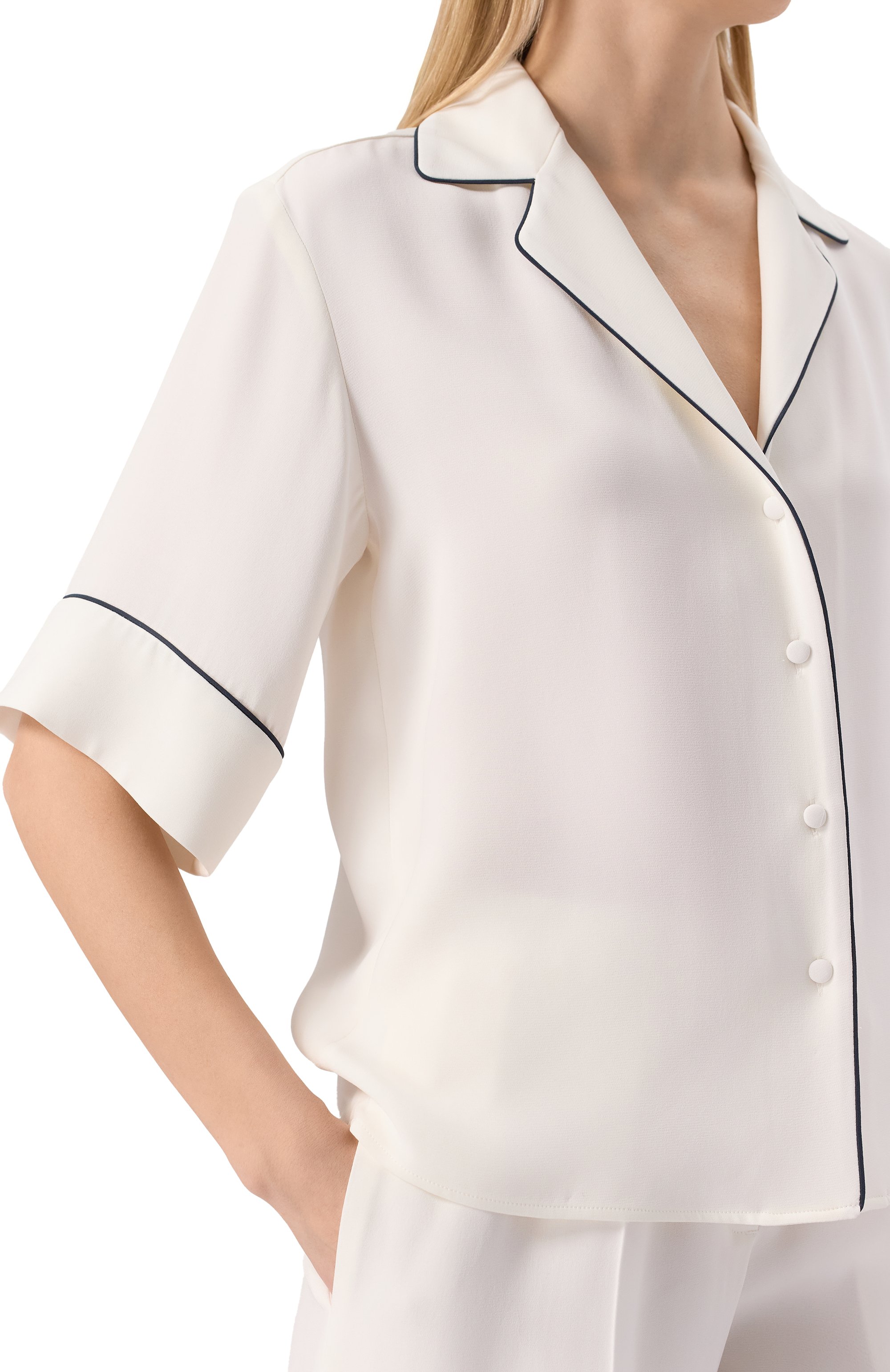 Шелковая блузка MVST белого цвета по цене 113000 руб., арт. 25E/X2P/0/G031/5545, фото 5 Шелковая блузка MVST, арт. 25E/X2P/0/G031/5545, фото 5