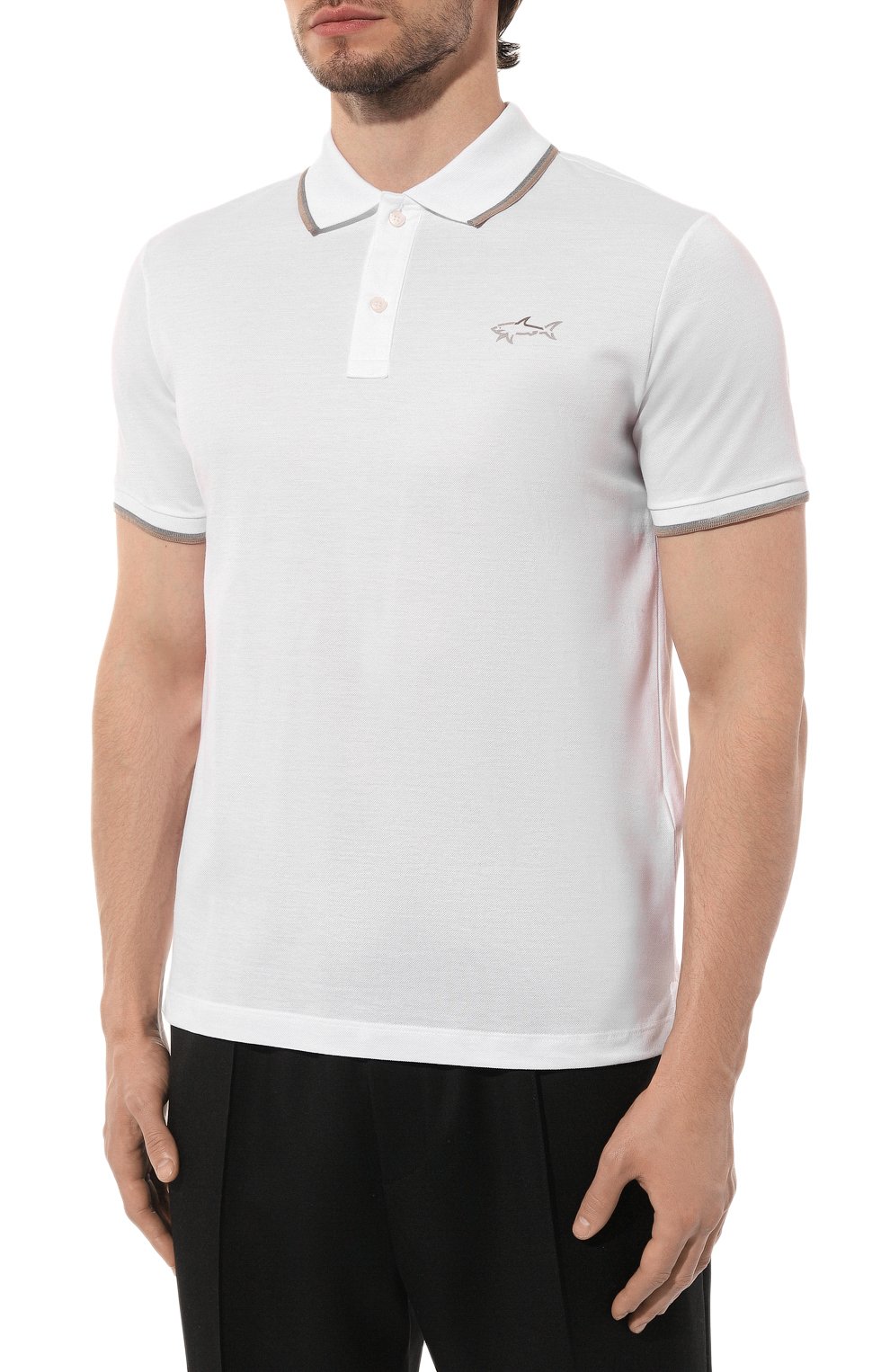 Хлопковое поло PAUL&SHARK белого цвета по цене 23000 руб., арт. 24411327/3XL-6XL, фото 3 Хлопковое поло PAUL&SHARK, арт. 24411327/3XL-6XL, фото 3