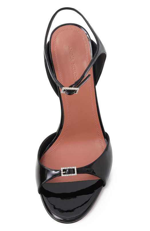Лакированные босоножки Adut 105 Amina Muaddi ADUT SANDAL/PATENT Чёрный  ADUT SANDAL/PATENT Фото 6