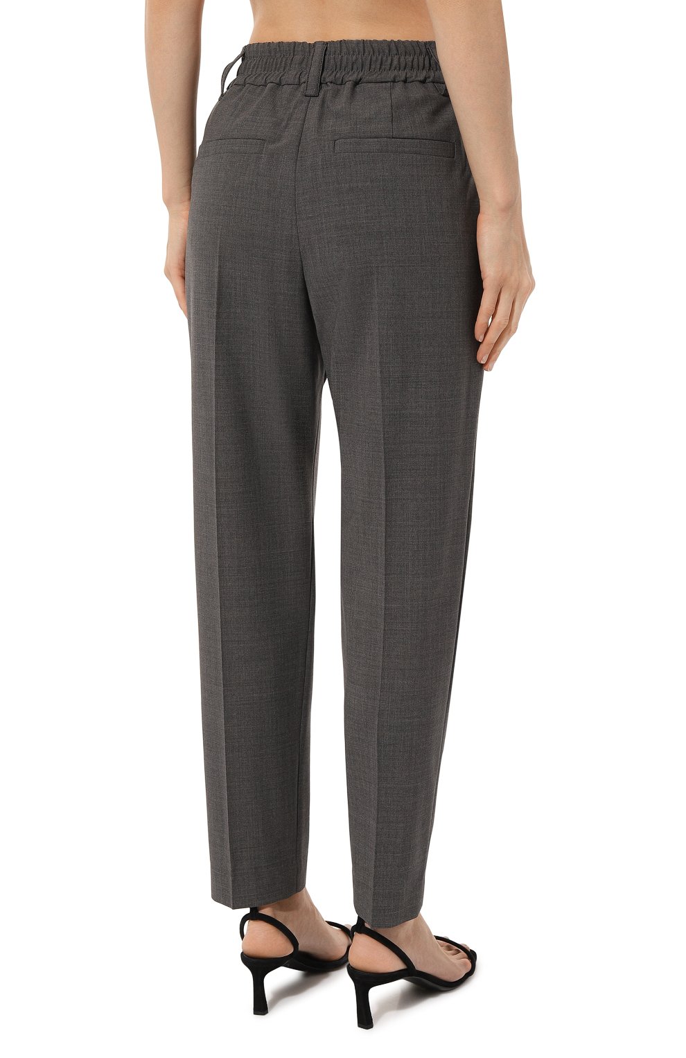 Шерстяные брюки BRUNELLO CUCINELLI серого цвета по цене 96350 руб., арт. M0W07BP031, фото 4 Шерстяные брюки BRUNELLO CUCINELLI, арт. M0W07BP031, фото 4