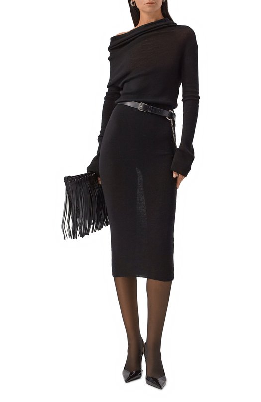 Шерстяное платье Ann Demeulemeester B0012540/FA059 Чёрный  B0012540/FA059 Фото 2