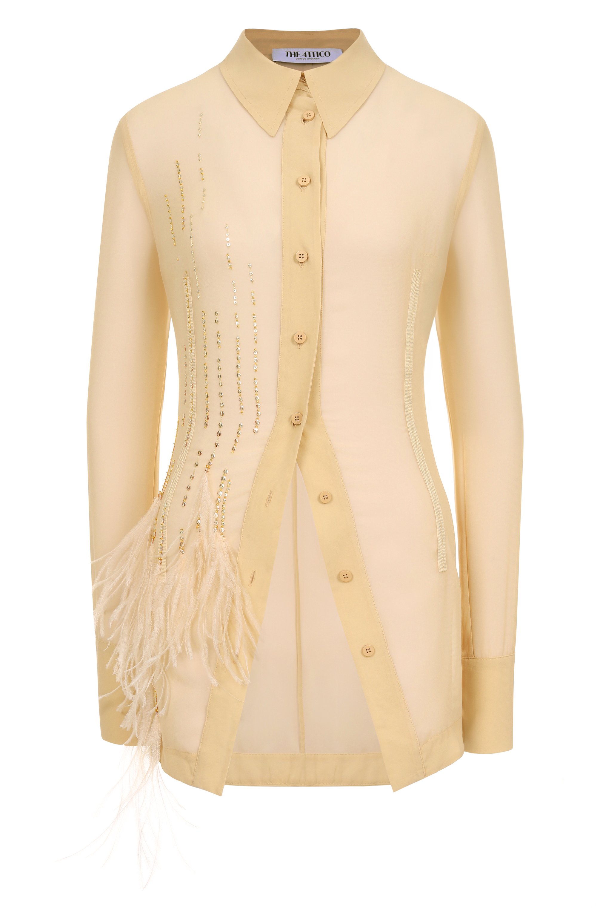 Блузка с отд�елкой перьями страуса THE ATTICO, арт. 250WCH00041/PAA085RA, фото 1