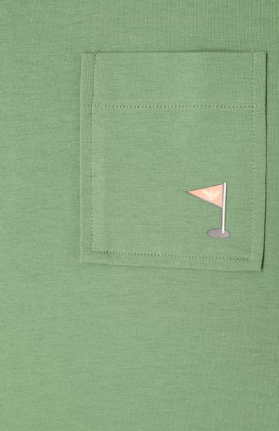 Хлопковая футболка EMPORIO ARMANI зеленого цвета по цене 11900 руб., арт. EB000394/AF14768, фото 3 Хлопковая футболка EMPORIO ARMANI, арт. EB000394/AF14768, фото 3