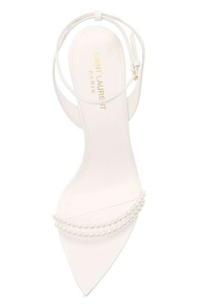 Кожаные босоножки luna SAINT LAURENT белого цвета по цене 99500 руб., арт. 656829/20500, фото 5 Кожаные босоножки luna SAINT LAURENT, арт. 656829/20500, фото 5