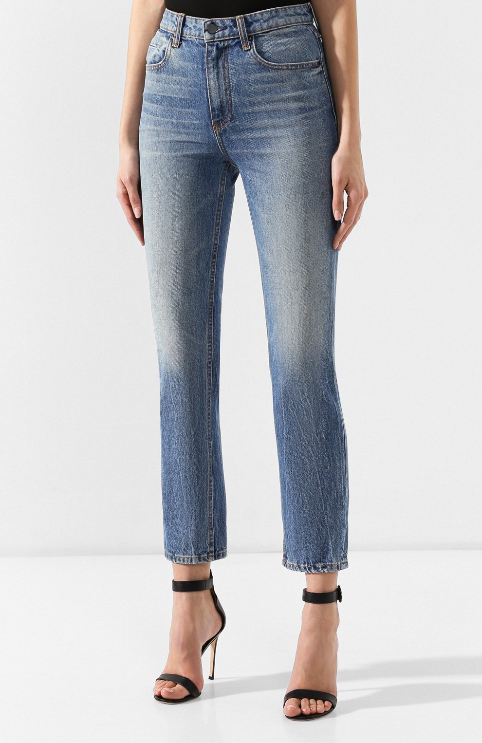 Джинсы ALEXANDER WANG синего цвета по цене 37000 руб., арт. 4D994039AA, фото 3 Джинсы ALEXANDER WANG, арт. 4D994039AA, фото 3