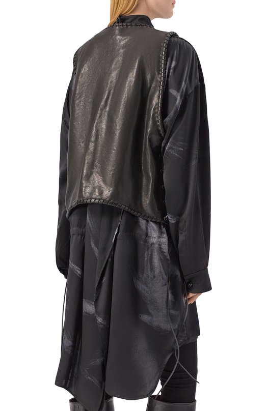 Кожаный жилет Ann Demeulemeester B0013407/LT137 Чёрный  B0013407/LT137 Фото 4
