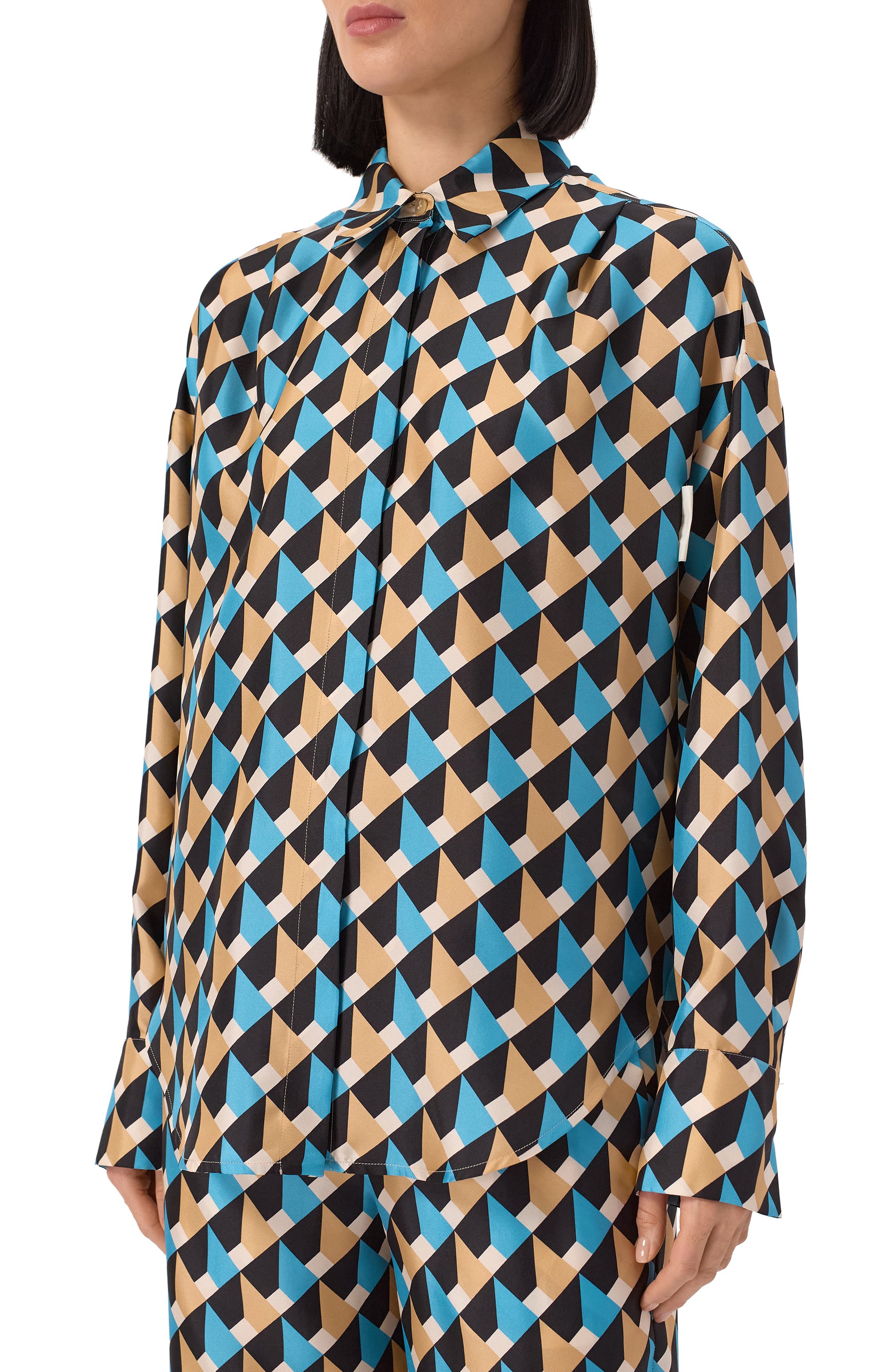 Шелковая блузка LORENA ANTONIAZZI, арт. P2567CA01A/4885, фото 3