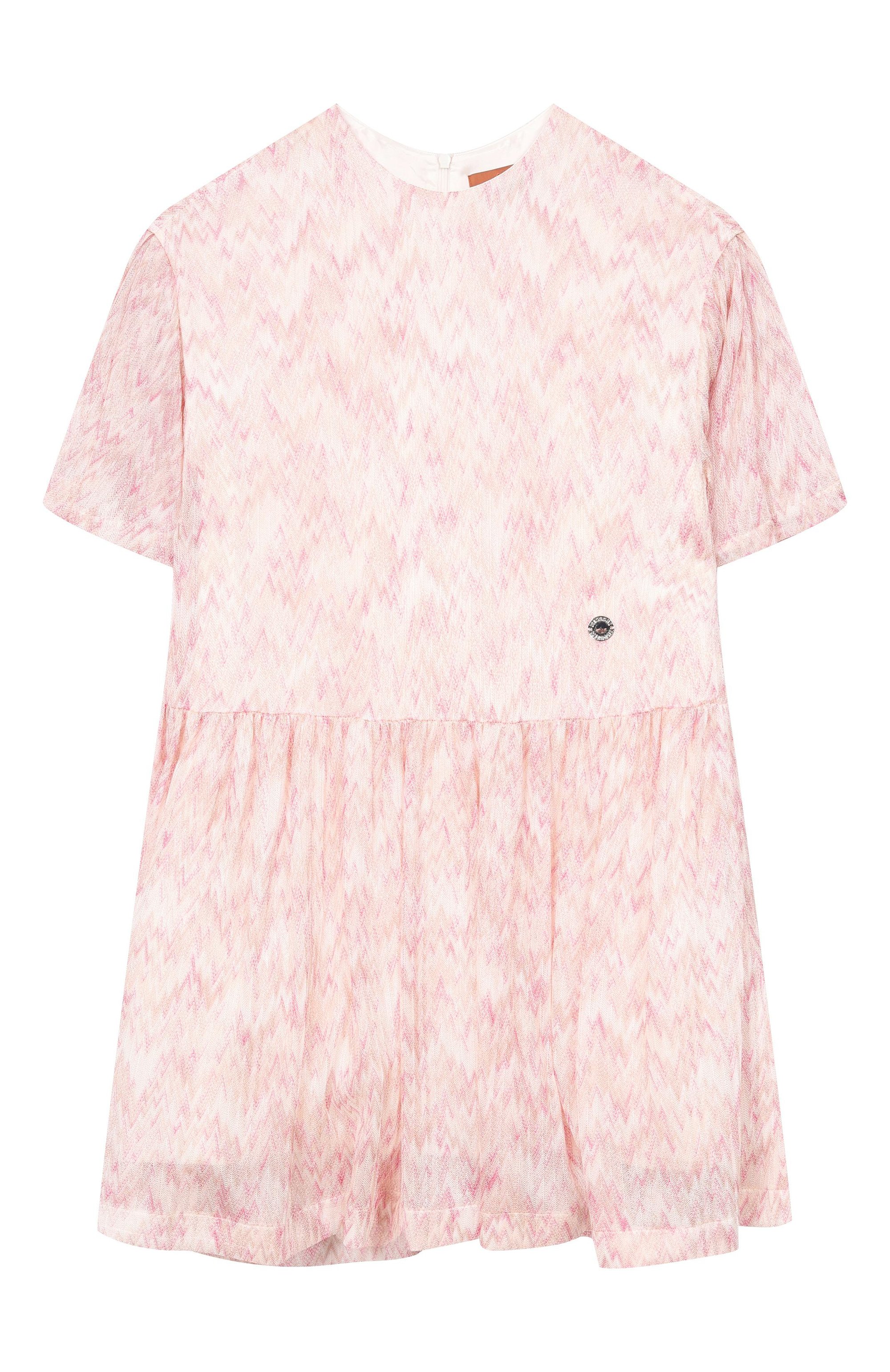 Платье из вискозы MISSONI розового цвета по цене 42450 руб., арт. MY1A31/Q0113_001, фото 1 Платье из вискозы MISSONI, арт. MY1A31/Q0113_001, фото 1