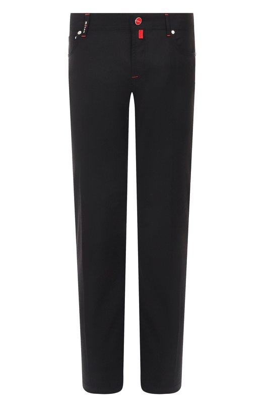 Шерстяные брюки Kiton UPNJSK0124G08 Чёрный UPNJSK0124G08
