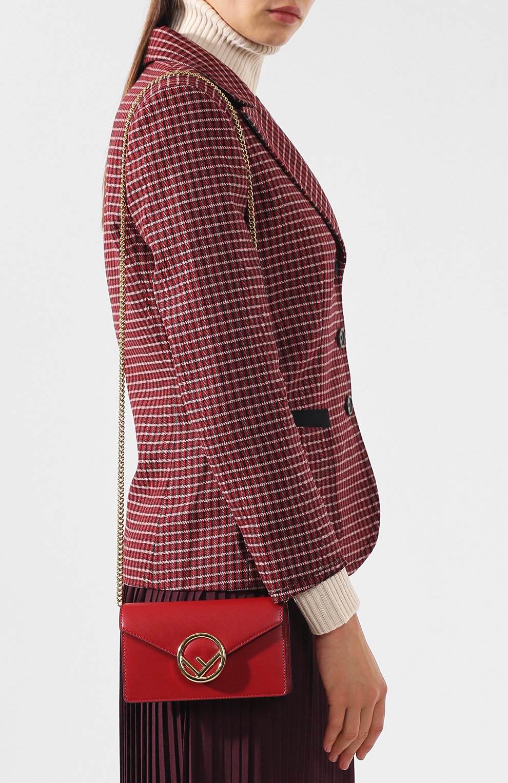 Кожаная поясная сумка с логотипом бренда FENDI, арт. 8BM005 A0KK, фото 5